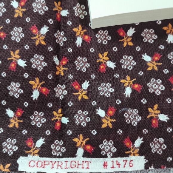 Brown Floral #1476 Cotton Quilting Fabric – 1 Yard x 44” Sewing Material - Picture 1 of 5